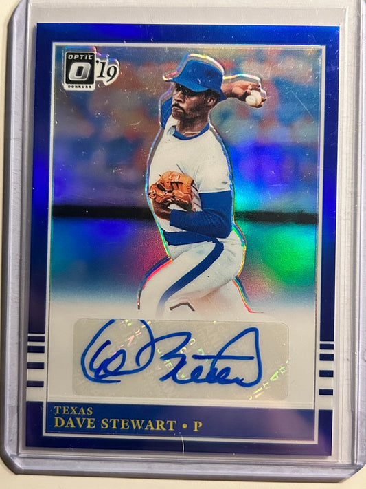 Dave Stewart AUTO #/50 Donruss Optic Blue 2019 Certified Panini Autograph SP A's