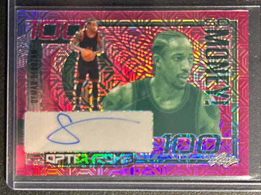 DeMar DeRozan AUTO #/4 Leaf Optichrome Pink 2023-24 Certified Autograph SP Kings