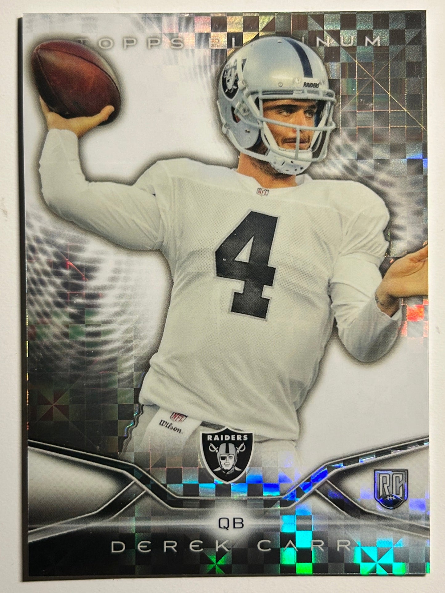Derek Carr RC Topps Platinum Xfractor 2014 Rookie Card SP #102 Raiders Saints