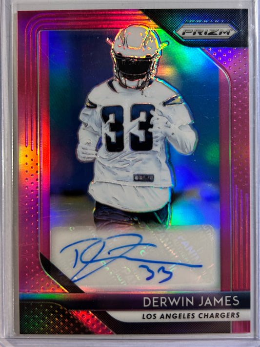 Derwin James AUTO~RC #/99 Panini Prizm Pink Refractor 2018 Rookie Autograph SP