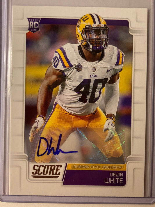 Devin White AUTO~RC Score 2019 Certified Rookie Autograph SP Bucs Buccaneers TB