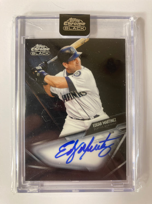 Edgar Martinez AUTO Topps Chrome Black 2021 Encased Autograph SP Mariners HOF