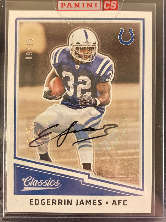 Edgerrin James AUTO #/15 Donruss Classics Signatures 2017 Panini Autograph SP