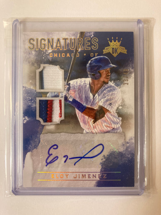 Eloy Jimenez AUTO~PATCH~RC /49 Donruss DK Signature 2017 Rookie Autograph Jersey