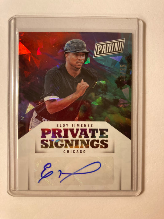 Eloy Jimenez AUTO~RC #/25 Panini Private Signings 2018 Rookie Autograph SP Sox