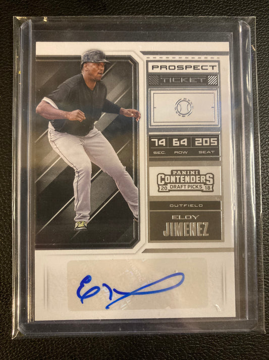 Eloy Jimenez AUTO~RC Contenders Draft Picks Ticket 2018 Rookie Autograph SP #10