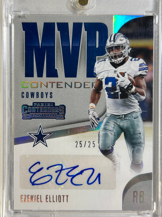 Ezekiel Elliot AUTO # 25/25 MVP Contenders Silver 2018 Panini Autograph Cowboys