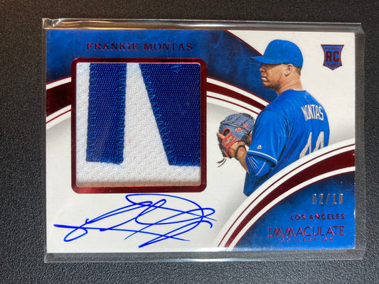 Frankie Montas AUTO~PATCH~RC #/10 Immaculate Collection 2016 Rookie Autograph SP