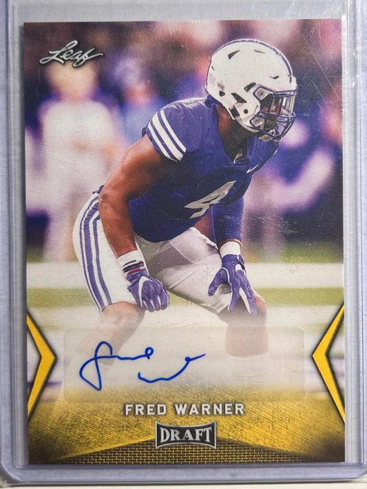 Fred Warner AUTO~RC Leaf Draft 2018 Certified Rookie Autograph Signature 49ers