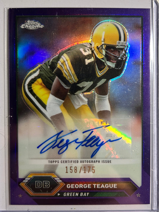 George Teague AUTO #/175 Topps Chrome Purple Refractor 2024 Autograph Composite