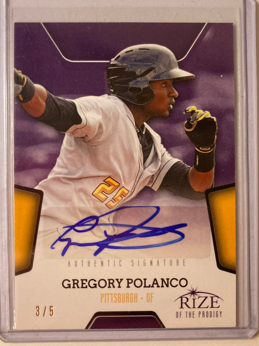 Gregory Polanco AUTO~RC #/5 Purple Rize Prodigy 2013 Draft Rookie autograph SP