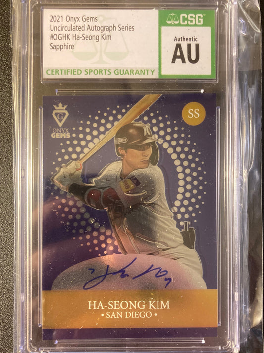Ha-Seong Kim AUTO~RC /100 Onyx Gems Sapphire 2021 Uncirculated Rookie Autograph