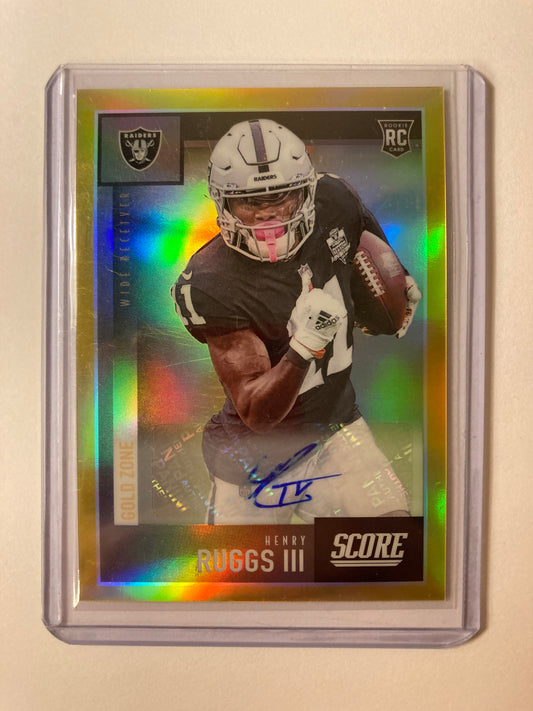 Henry Ruggs AUTO~RC #/50 Score Gold Zone 2020 Prizm Chronicles Rookie Autograph