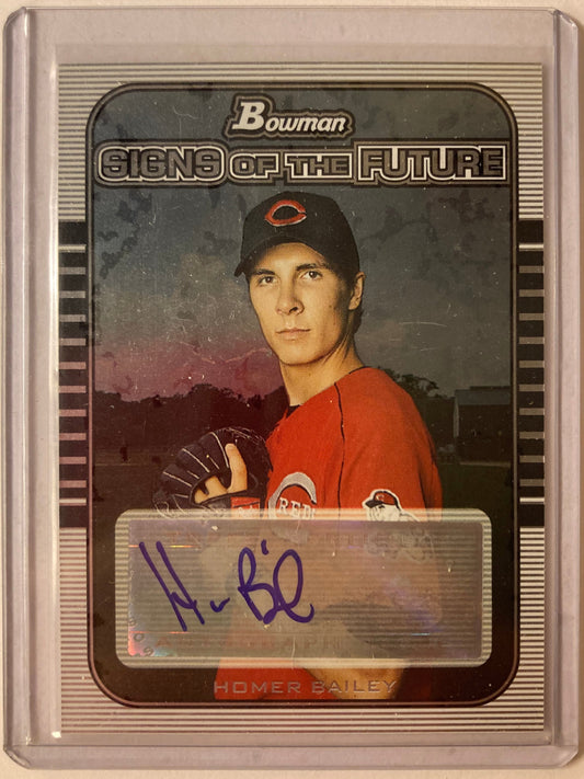 Homer Bailey AUTO~RC Bowman Signs of the Future 2005 Rookie Autograph SOTF SP 05