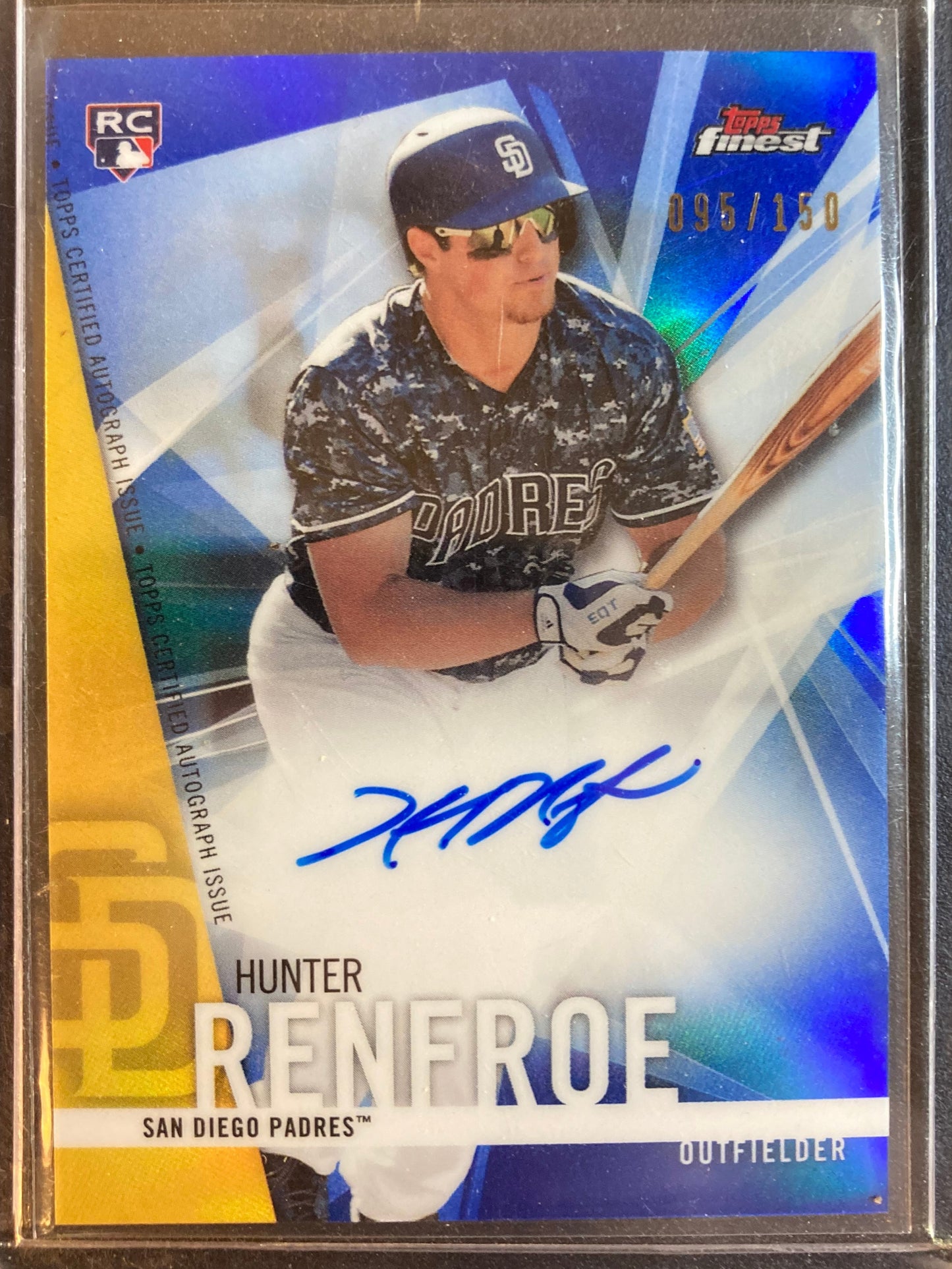 Hunter Renfroe AUTO~RC /150 Topps Finest Blue Refractor 2017 Rookie Autograph SP