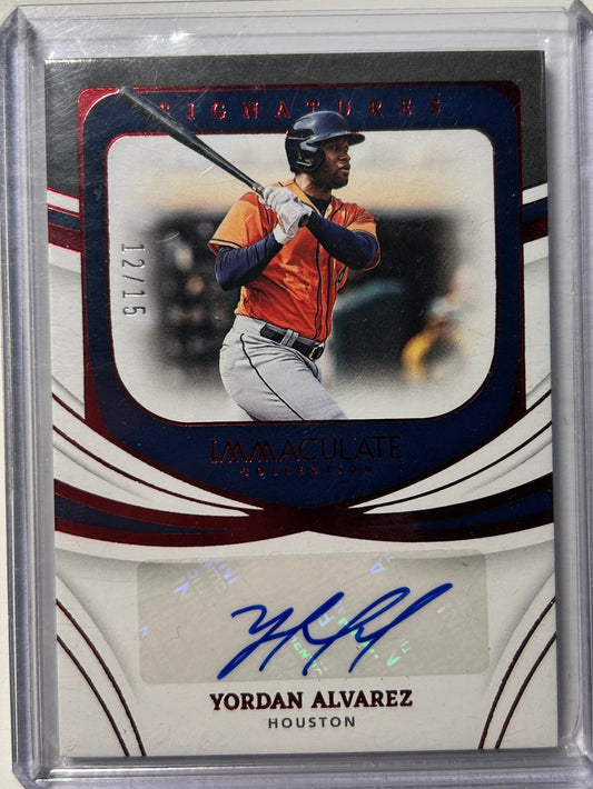 Yordan Alvarez AUTO #/15 Immaculate Collection Red 2022 Panini Autograph Astros