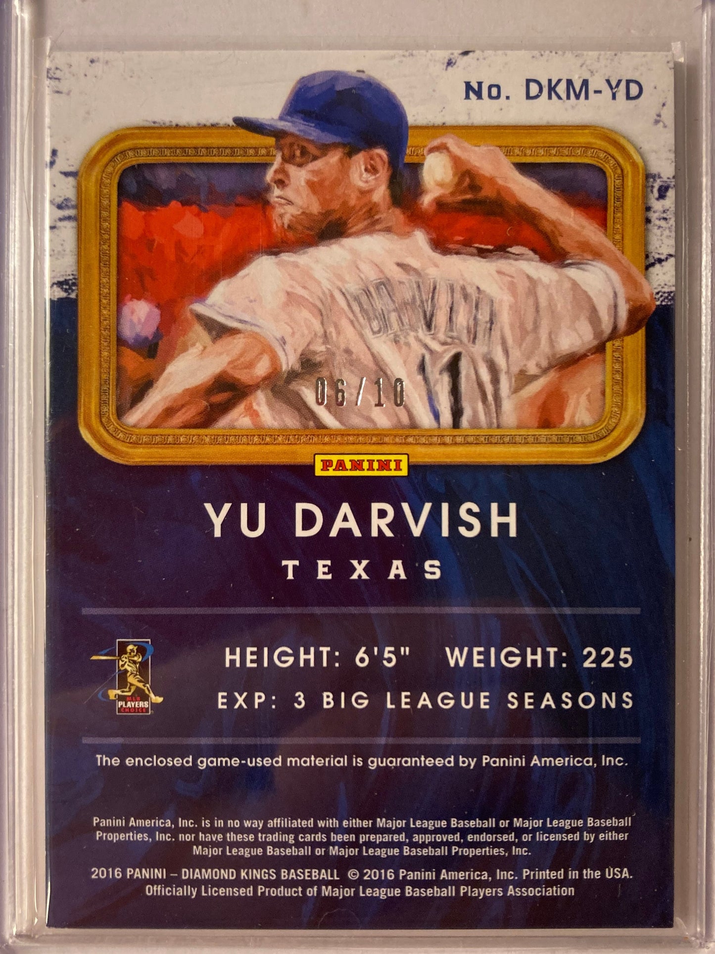 Yu Darvish Dual PATCH #/10 Diamond Kings 2016 DK Materials Bronze Jersey SP Clr